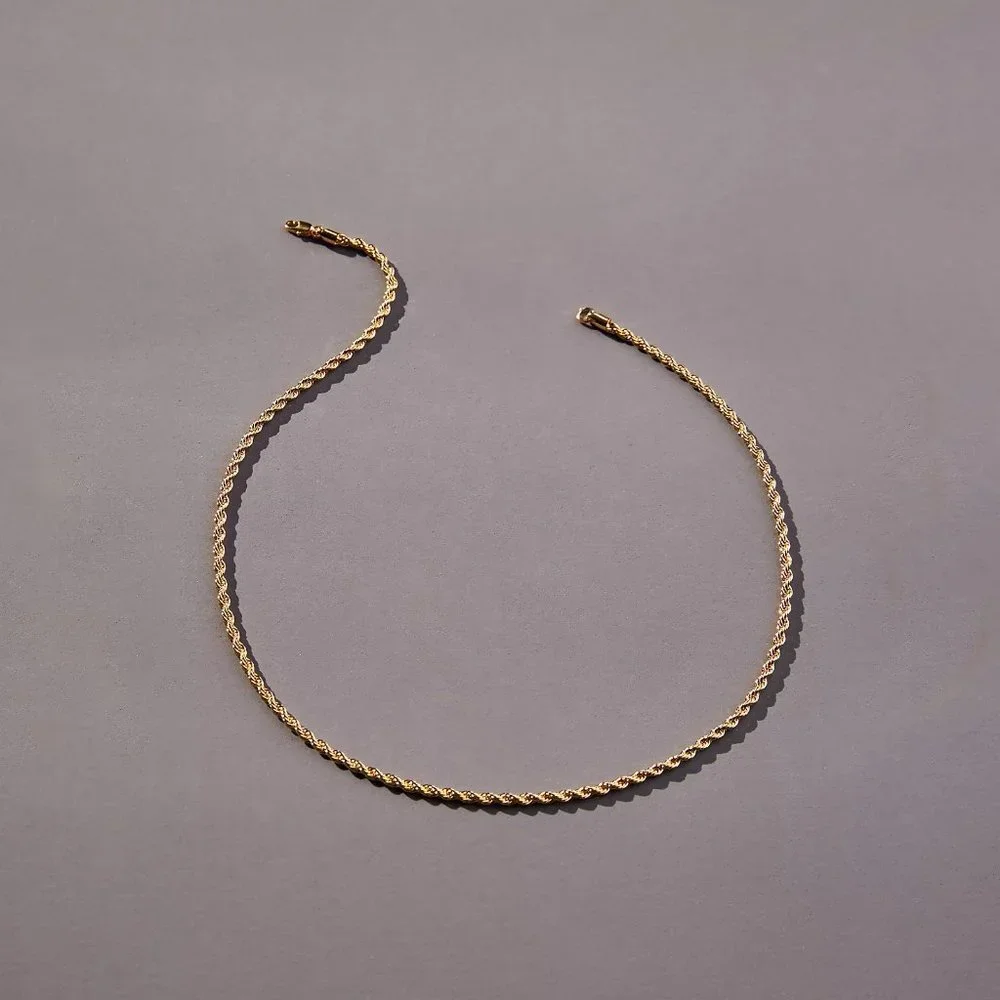 ✨sold✨ anthropologie • serefina 14k gold plated braided chain necklace - Picture 4 of 6